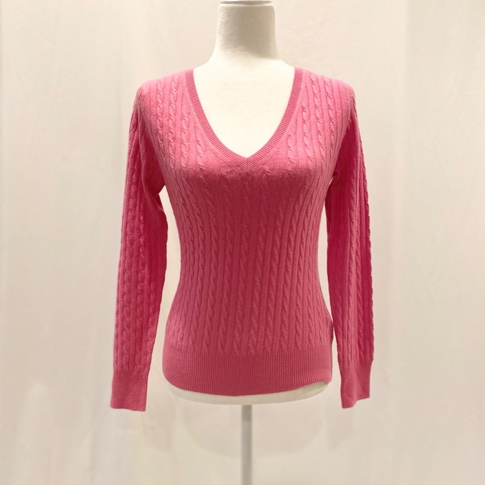 Vintage Lilly Pulitzer Cable Knit V-Neck Sweater